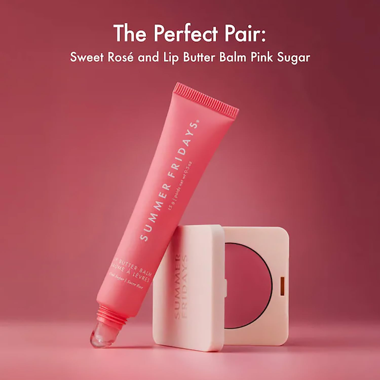 Summer Fridays Blush Butter Balm in Sweet Rosé — Hydrating Cream Blush with Hyaluronic Acid & Ceramides (0.14 oz)