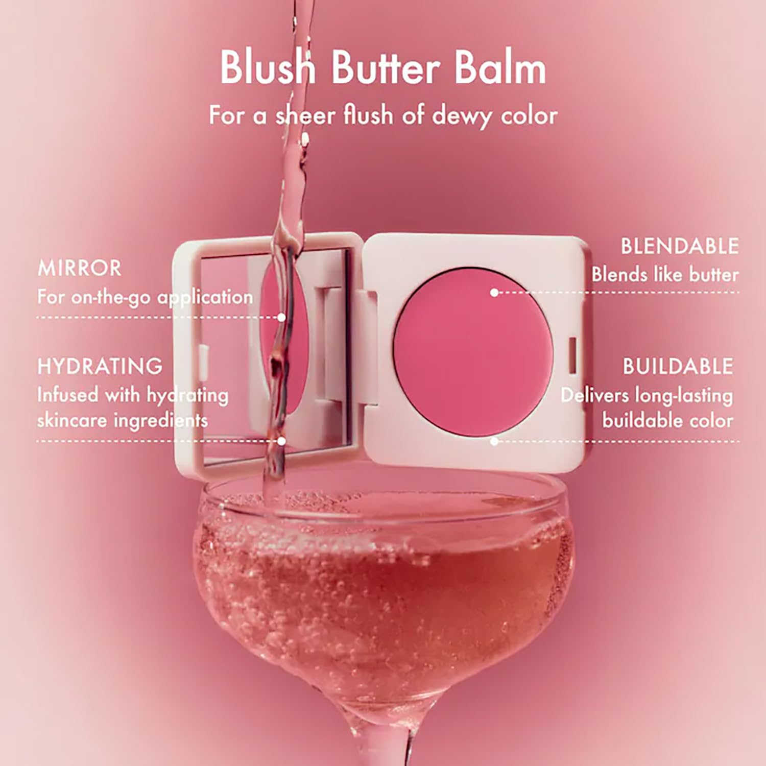 Summer Fridays Blush Butter Balm in Sweet Rosé — Hydrating Cream Blush with Hyaluronic Acid & Ceramides (0.14 oz)
