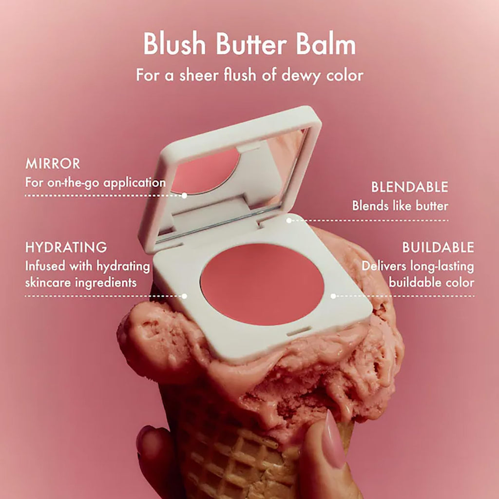 Summer Fridays Blush Butter Balm - Hydrating Cream Blush with Hyaluronic Acid & Ceramides in Soft Strawberry