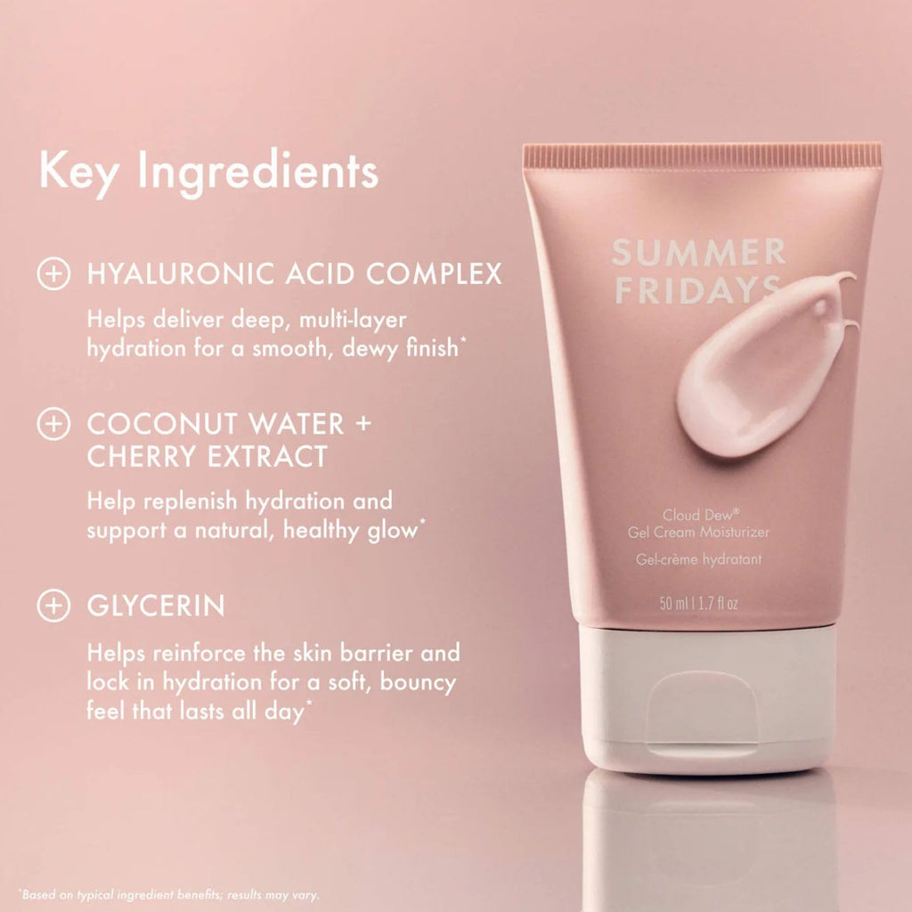 Summer Fridays Cloud Dew Gel Cream Moisturizer | Lightweight Hydration with Hyaluronic Acid & Ceramides