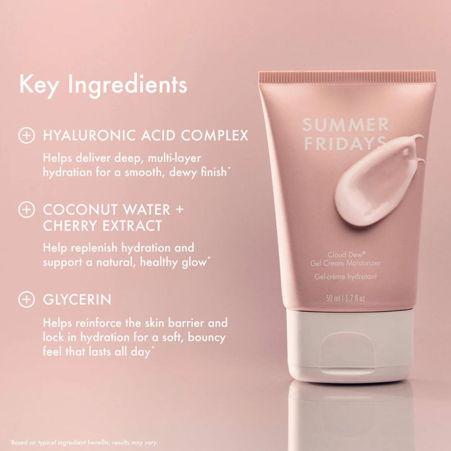 Summer Fridays Cloud Dew Gel Cream Moisturizer | Lightweight Hydration with Hyaluronic Acid & Ceramides