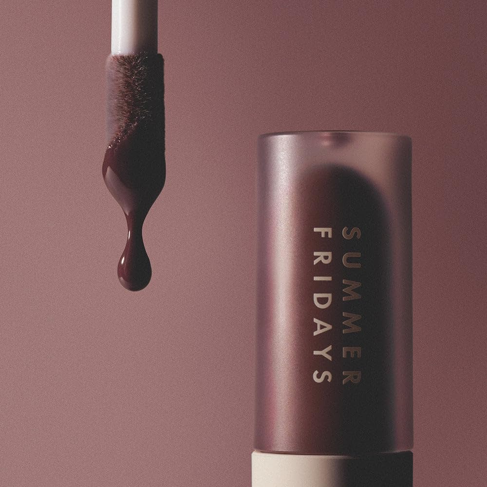 Summer Fridays Dream Lip Oil – Hydrating Tinted Lip Gloss Oil in Rosewood Nights (0.15 oz)