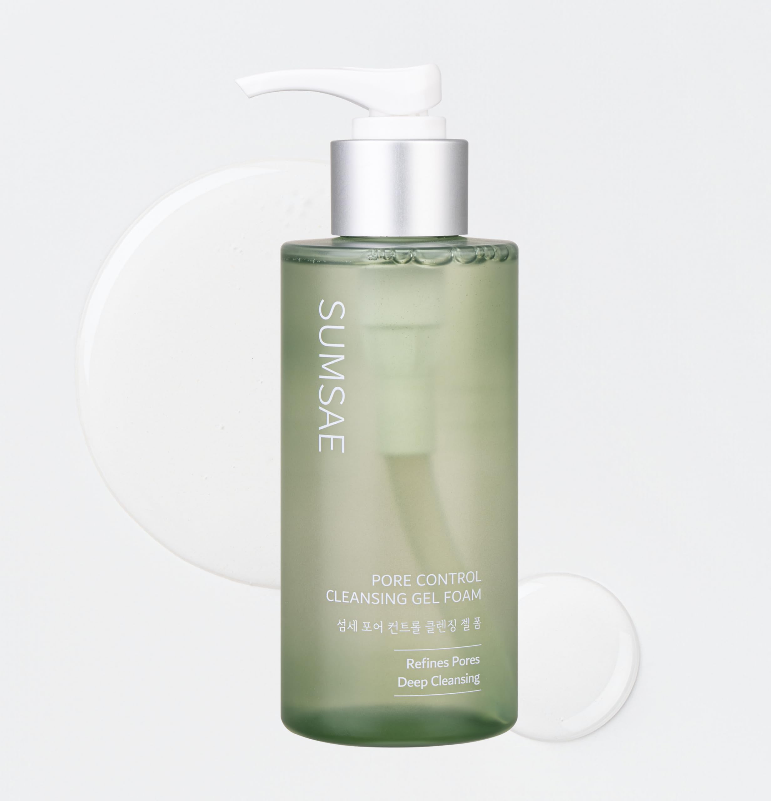 SUMSAE Pore Control Gel-to-Foam Cleanser – Green Tea & Chestnut Shell, Oil Control, 155ml
