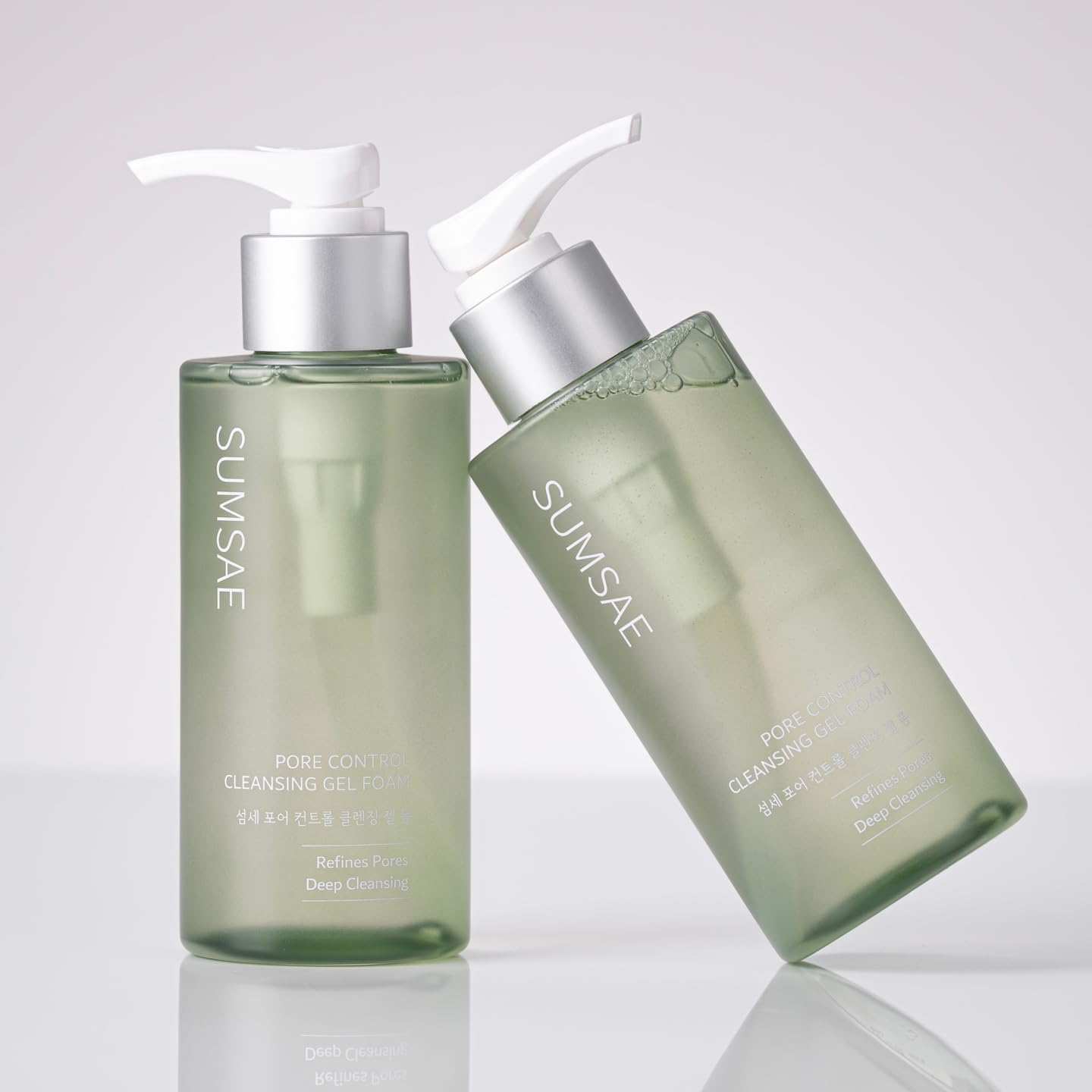 SUMSAE Pore Control Gel-to-Foam Cleanser – Green Tea & Chestnut Shell, Oil Control, 155ml