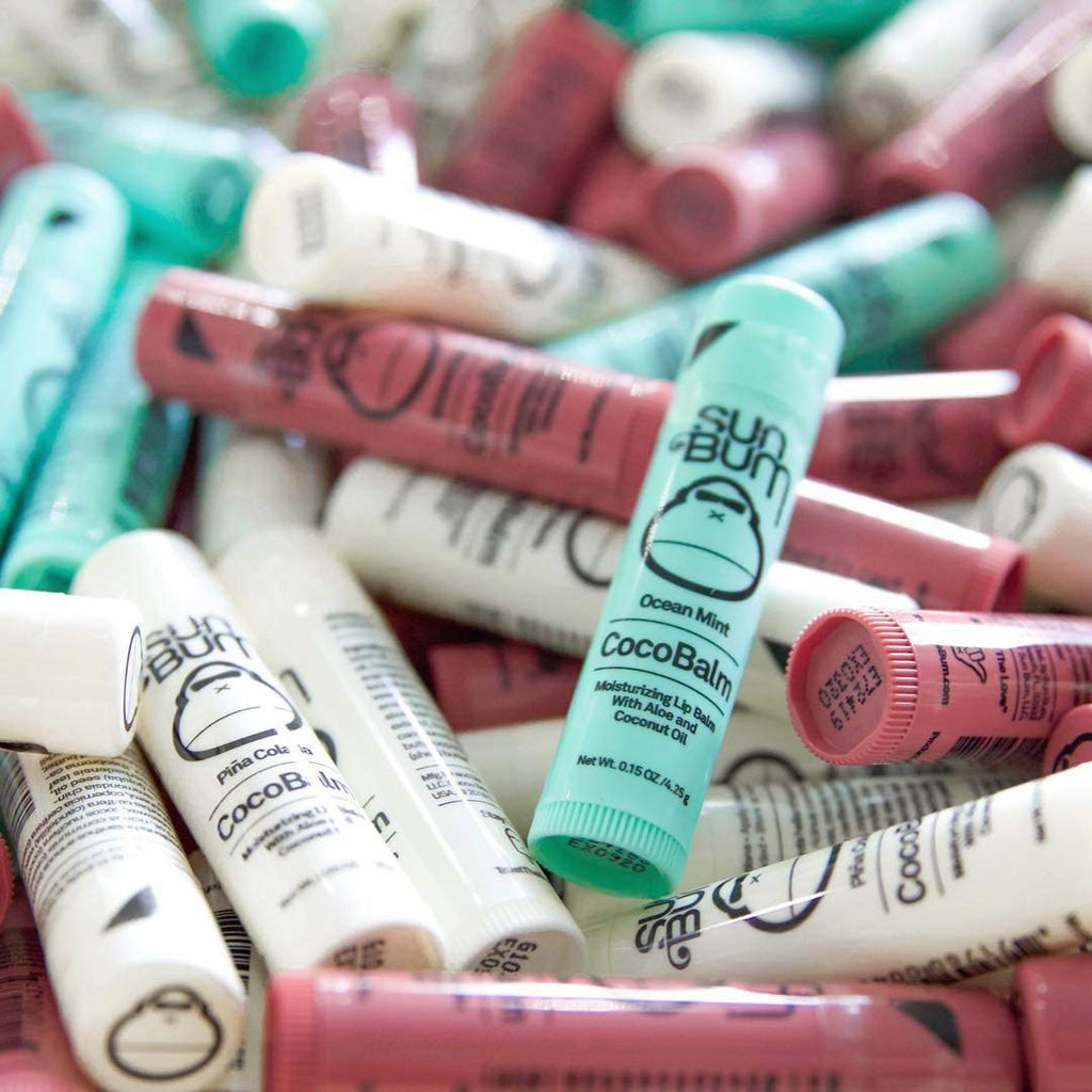 Sun Bum CocoBalm Lip Balm – Vegan & Cruelty-Free 6-Pack (Pina Colada, Ocean Mint, Groove Cherry)