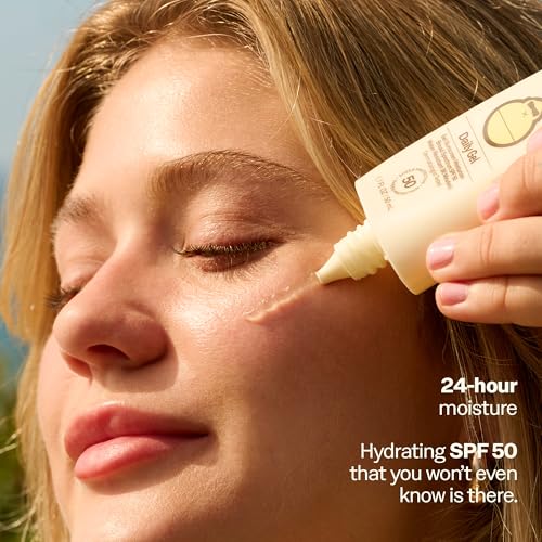 Sun Bum Daily SPF 50 Clear Gel Face Sunscreen – 1.7 oz Travel Size, Broad Spectrum, Vegan