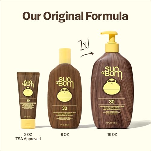 Sun Bum Original SPF 30 Sunscreen Lotion – Travel Size 3 oz, Vitamin E, Hawaii 104 Reef Act Compliant (No Octinoxate/Oxybenzone)