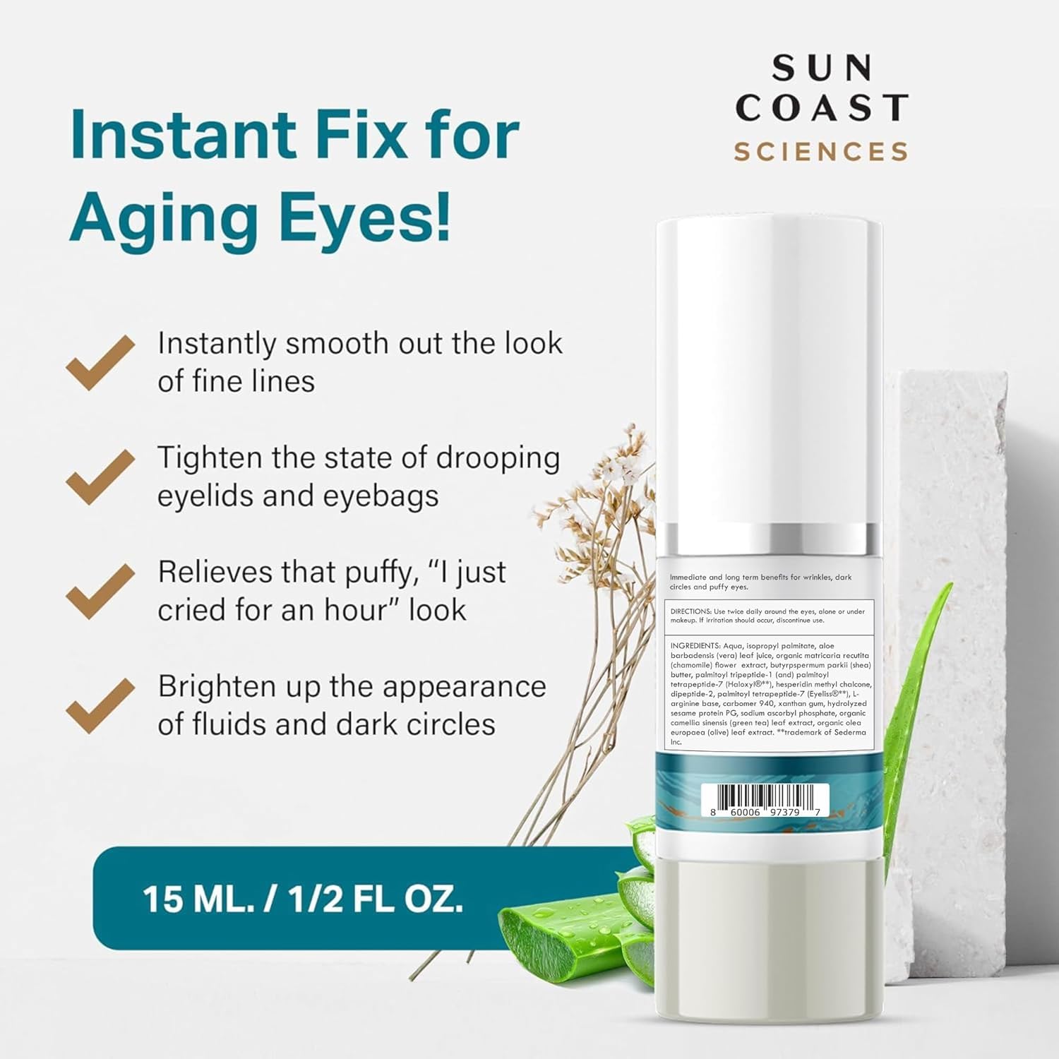 Sun Coast Sciences Complete Eye Serum — Dr. Rosenberg Recommended (Wrinkles, Dark Spots & Bags)