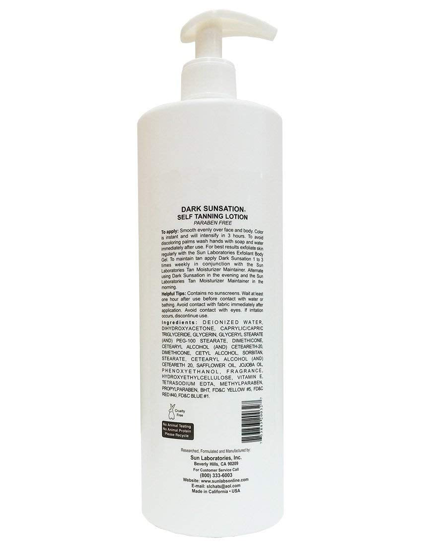 Sun Laboratories by Giesee Dark Sunsation Self Tanner Lotion with Mitt – Very Dark Sunless Tanner