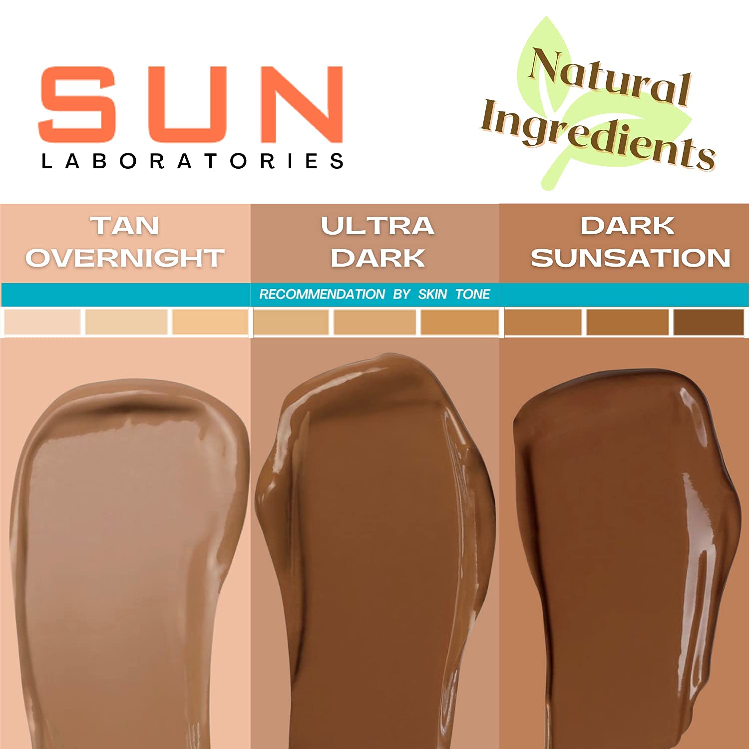 Sun Laboratories By Giesee Tan Overnight Self Tanning Lotion 32 oz – Medium to Dark, Odorless Long-Lasting Sunless Tanner for Face & Body