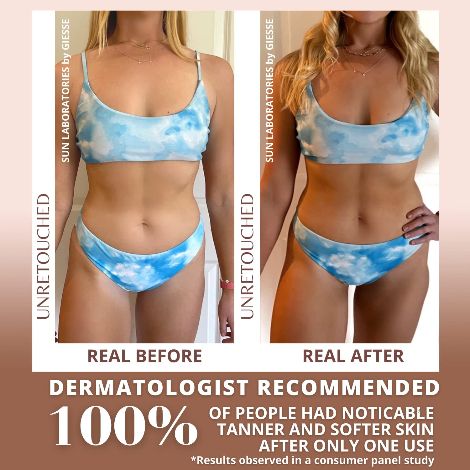 Sun Laboratories by Giesee Ultra Dark Self Tanner Lotion 32 oz + Mitt | Extra Dark Sunless Tanner