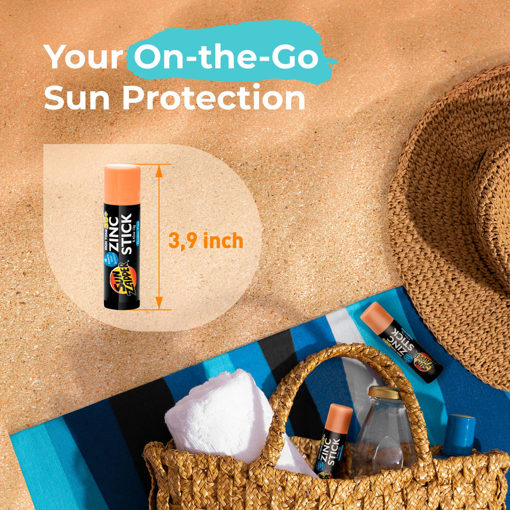 Sun Zapper Zinc Oxide Mineral Sunscreen Stick SPF 50+ | Light Skin Tone – 12g – Made in Australia