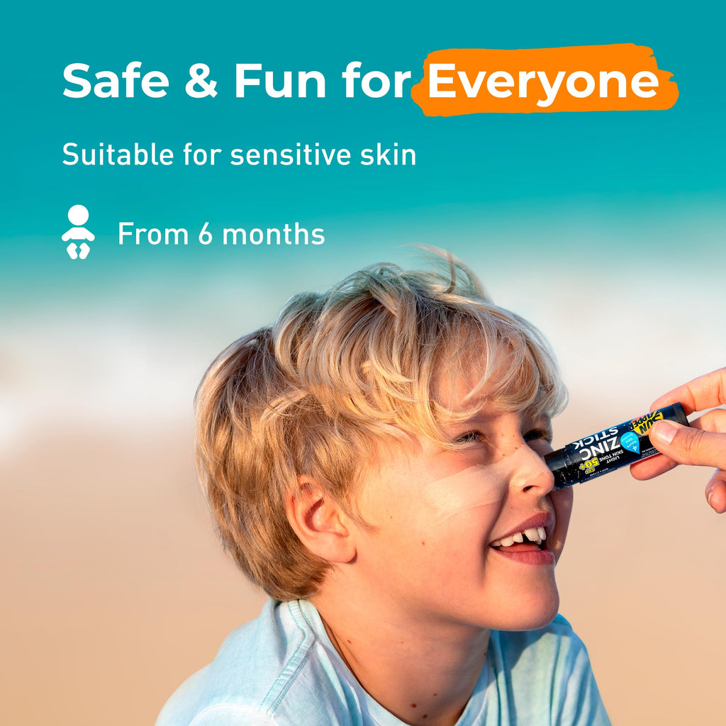 Sun Zapper Zinc Oxide Mineral Sunscreen Stick SPF 50+ | Light Skin Tone – 12g – Made in Australia