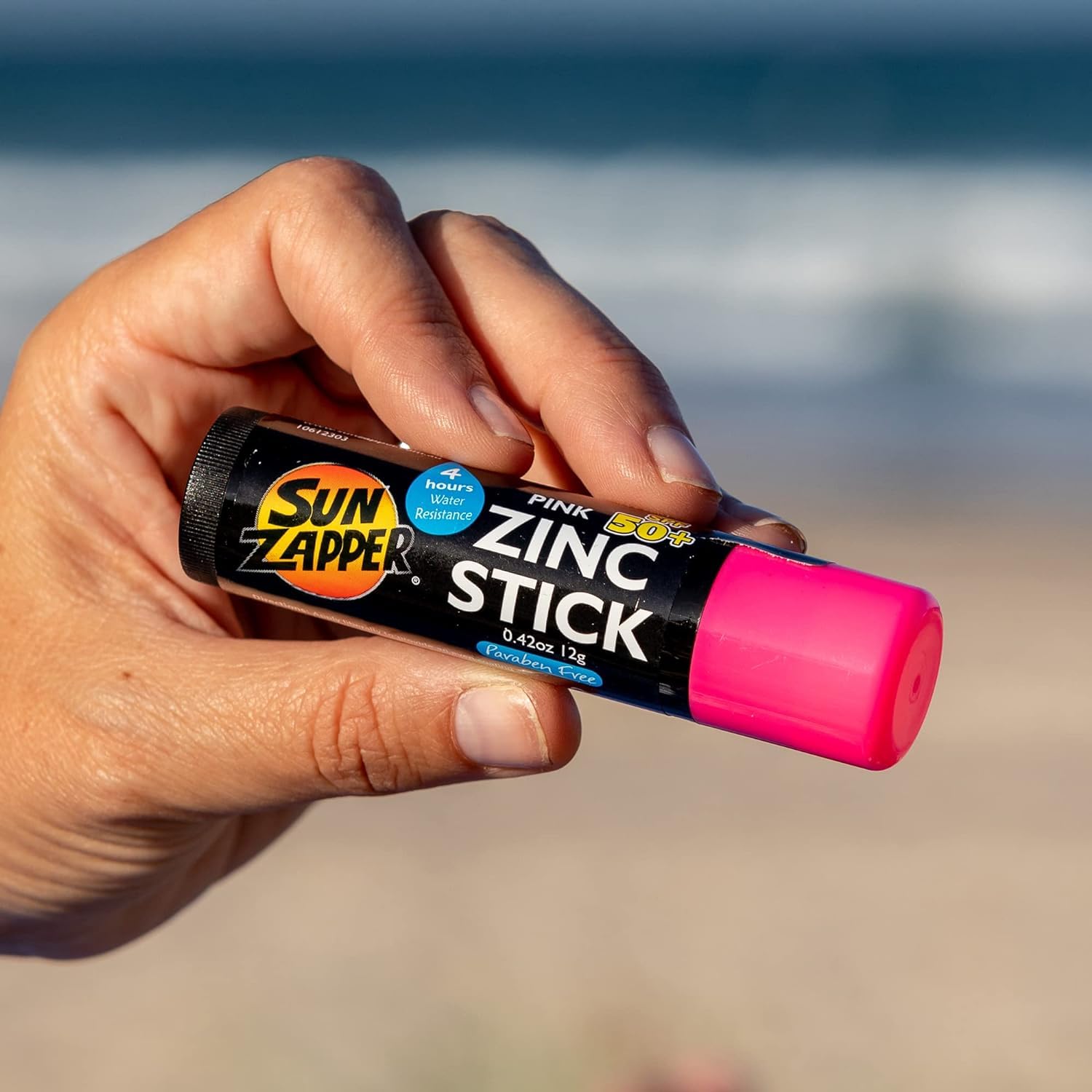 Sun Zapper Zinc Oxide Mineral Sunscreen Stick SPF 50+ Water Resistant – Pink – 12g (0.42 Oz) – For Face & Body – Adults & Kids – Made in Australia