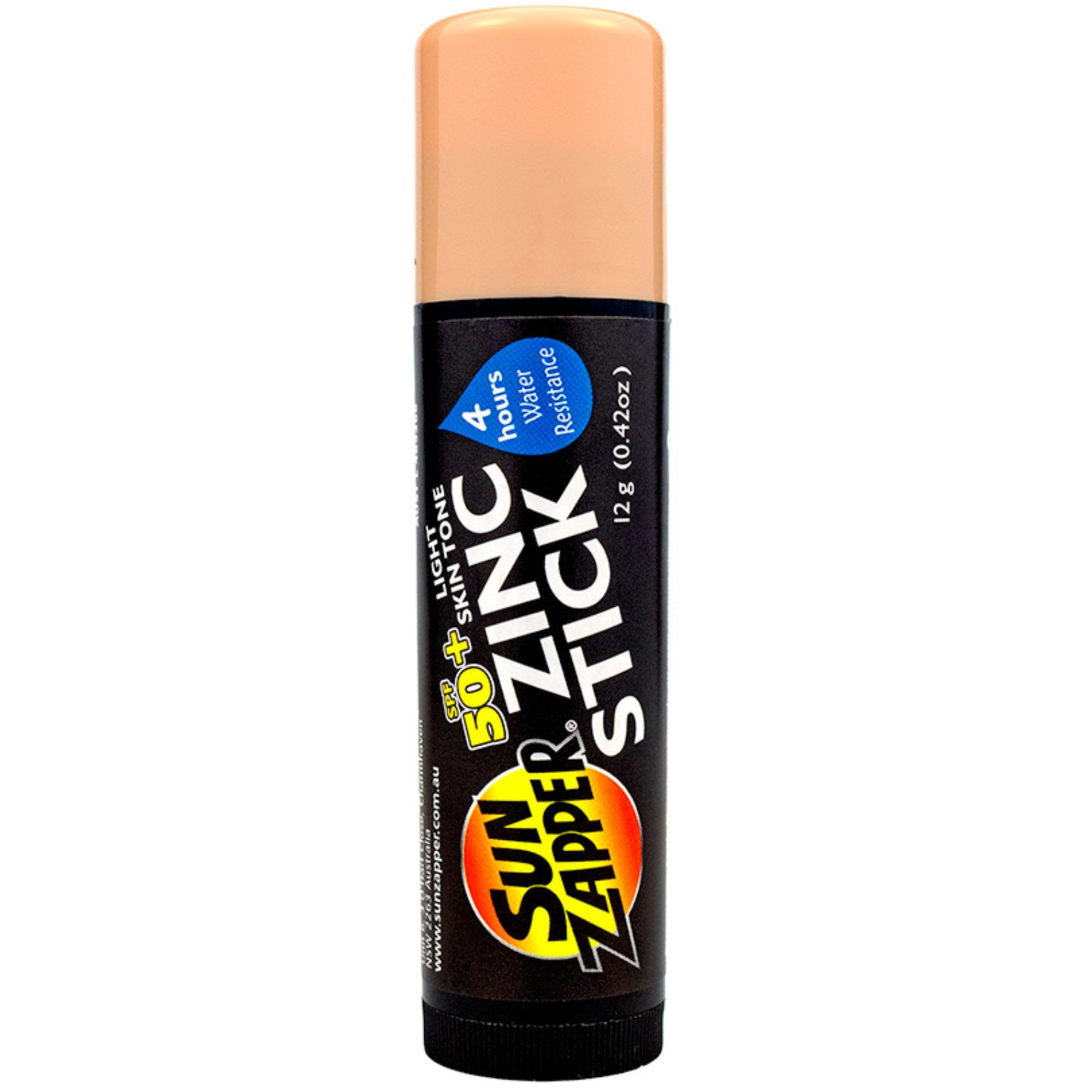 Sun Zapper Zinc Oxide Mineral Sunscreen Stick SPF 50+ | Light Skin Tone – 12g – Made in Australia