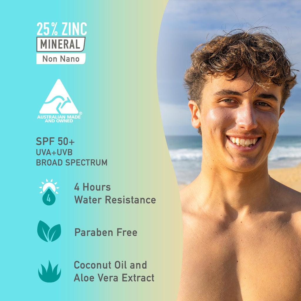 Sun Zapper Zinc Oxide Mineral Sunscreen Stick SPF 50+ | Light Skin Tone – 12g – Made in Australia