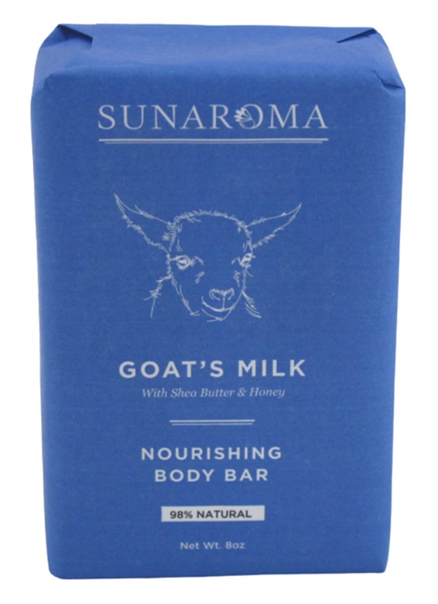 Sunaroma Goat's Milk Bar Soap – Conditioning Bar with Shea Butter & Manuka Honey (Pack of 3) – USA Made