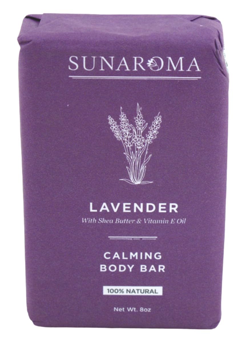 Sunaroma Lavender Shea + Vitamin E Soap Bar — 6 x 8 oz Pack | Naturally Derived