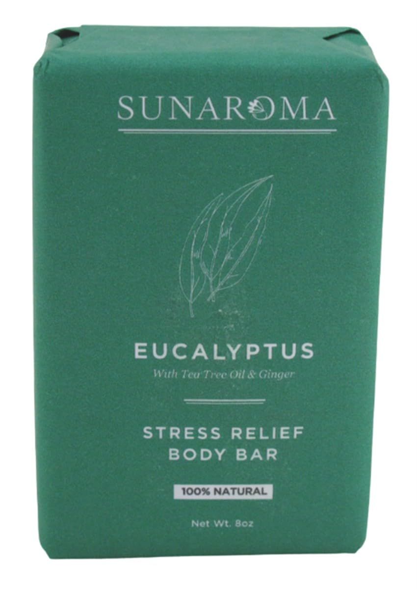Sunaroma Soap Bar – Eucalyptus with Tea Tree + Ginger, 8 oz (6 Pack)