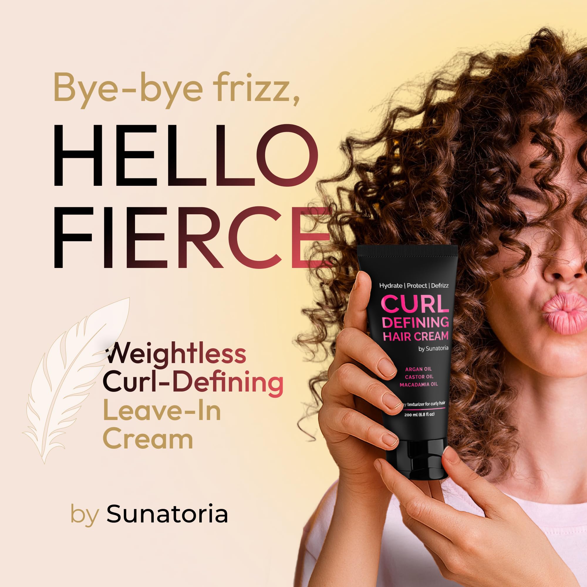 SUNATORIA Curl Cream – Lightweight Leave-In Definer for Curly & Wavy Hair