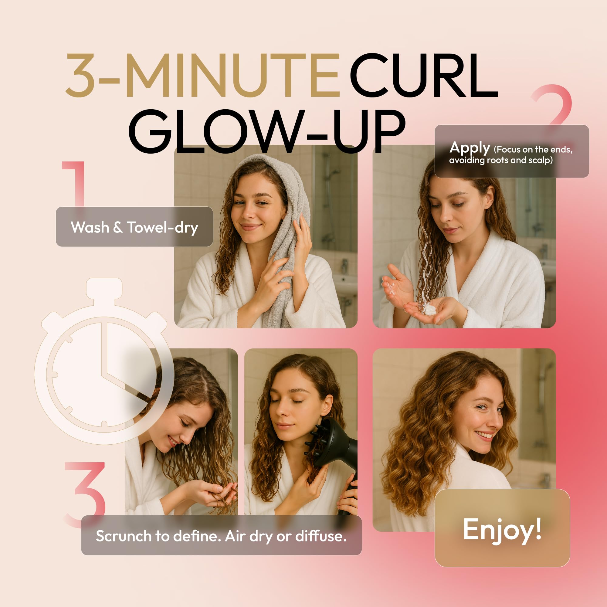 SUNATORIA Curl Cream – Lightweight Leave-In Definer for Curly & Wavy Hair