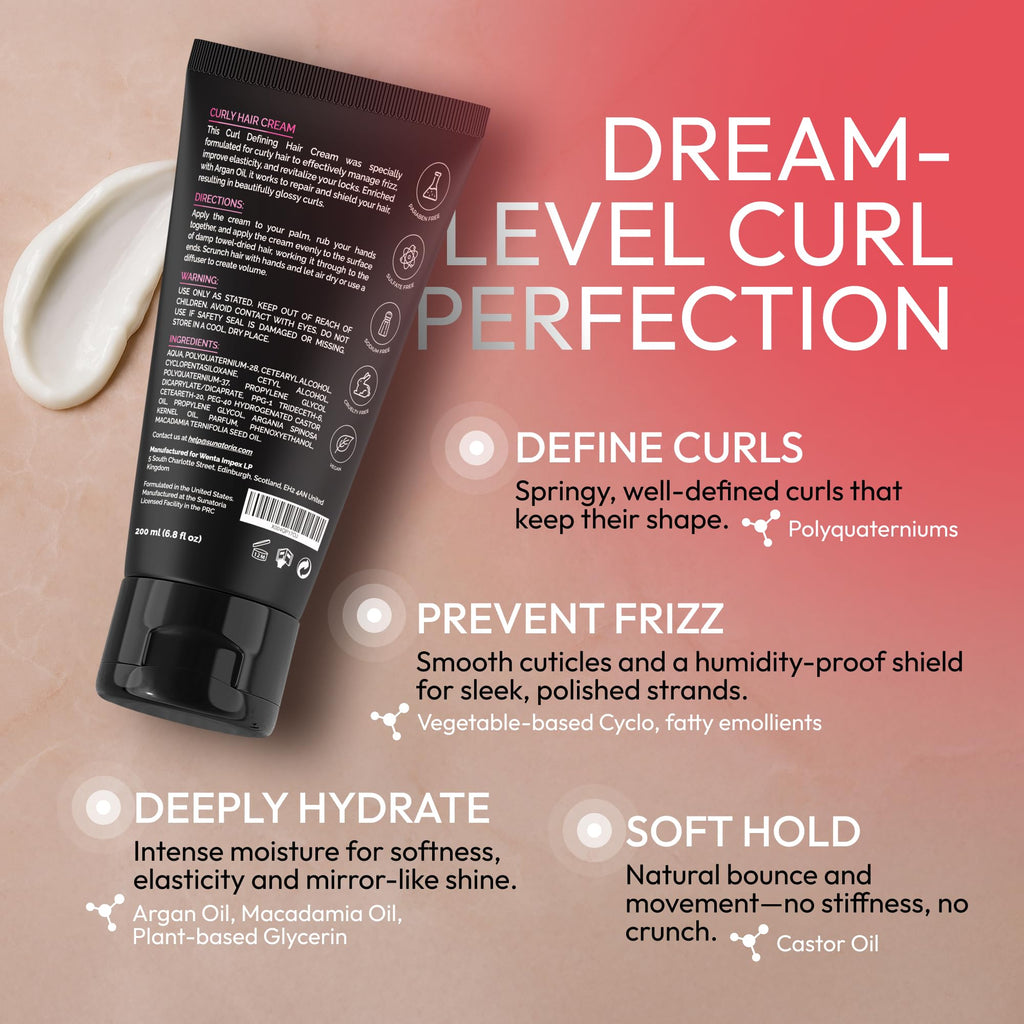SUNATORIA Curl Cream – Lightweight Leave-In Definer for Curly & Wavy Hair