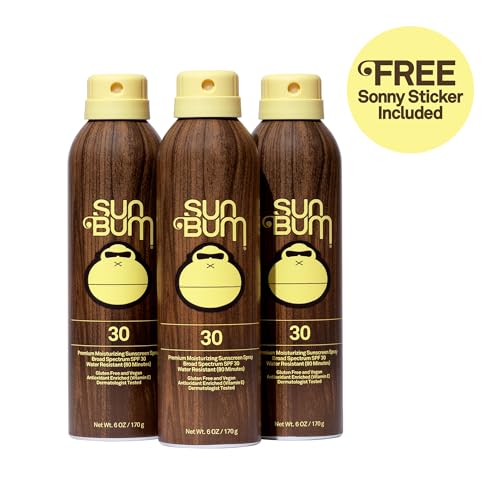 Sun Bum Original Moisturizing Sunscreen Spray SPF 30 — 3 Pack (6 oz each)