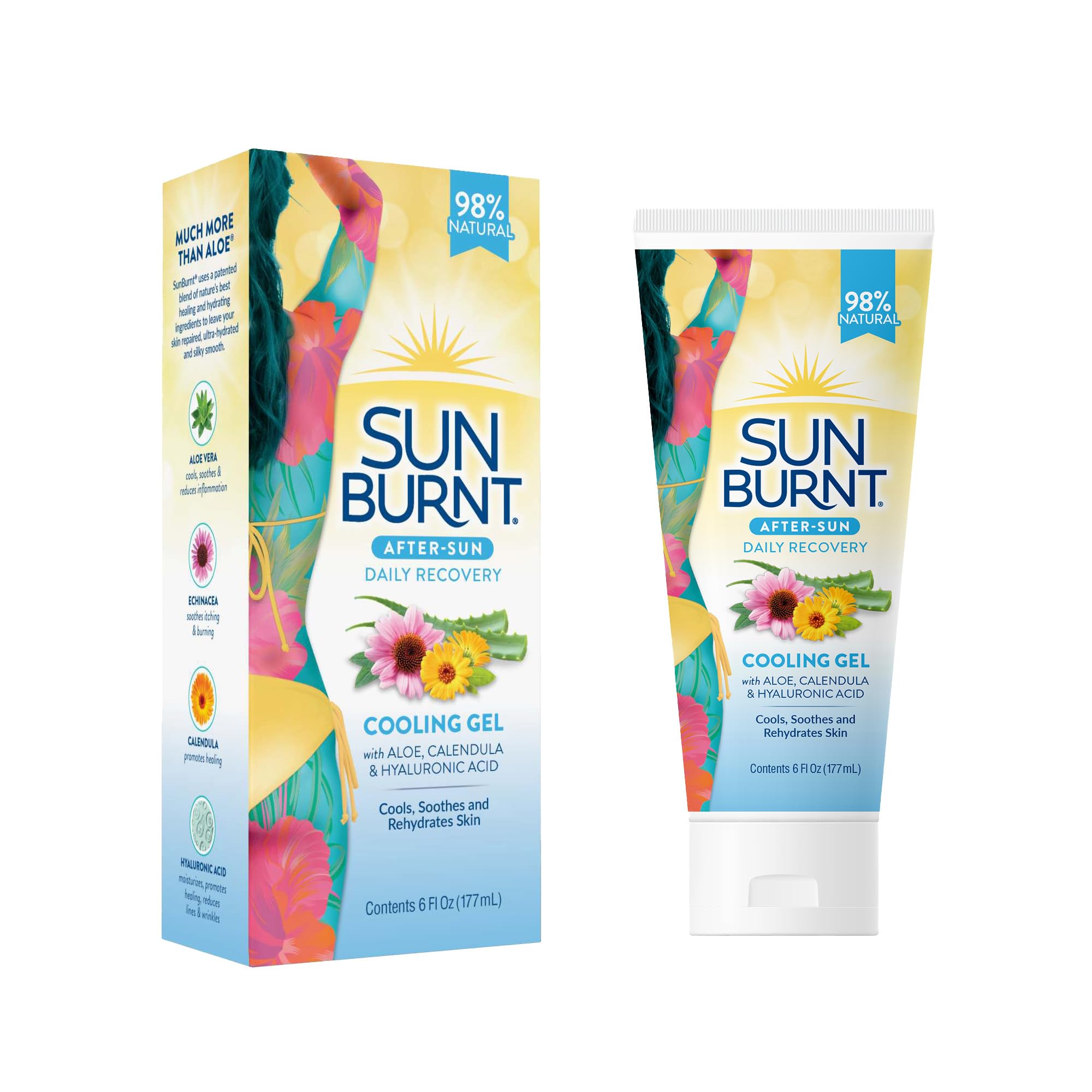 Sunburnt EMCW9 Ultra Hydrating Aloe Vera Gel 6 oz Pack of 2 (Clear)