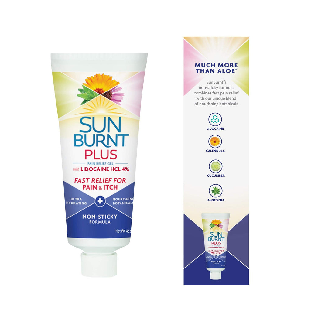 Sunburnt Plus After-Sun Gel with Lidocaine – 4 oz | Fast Cooling & Hydration