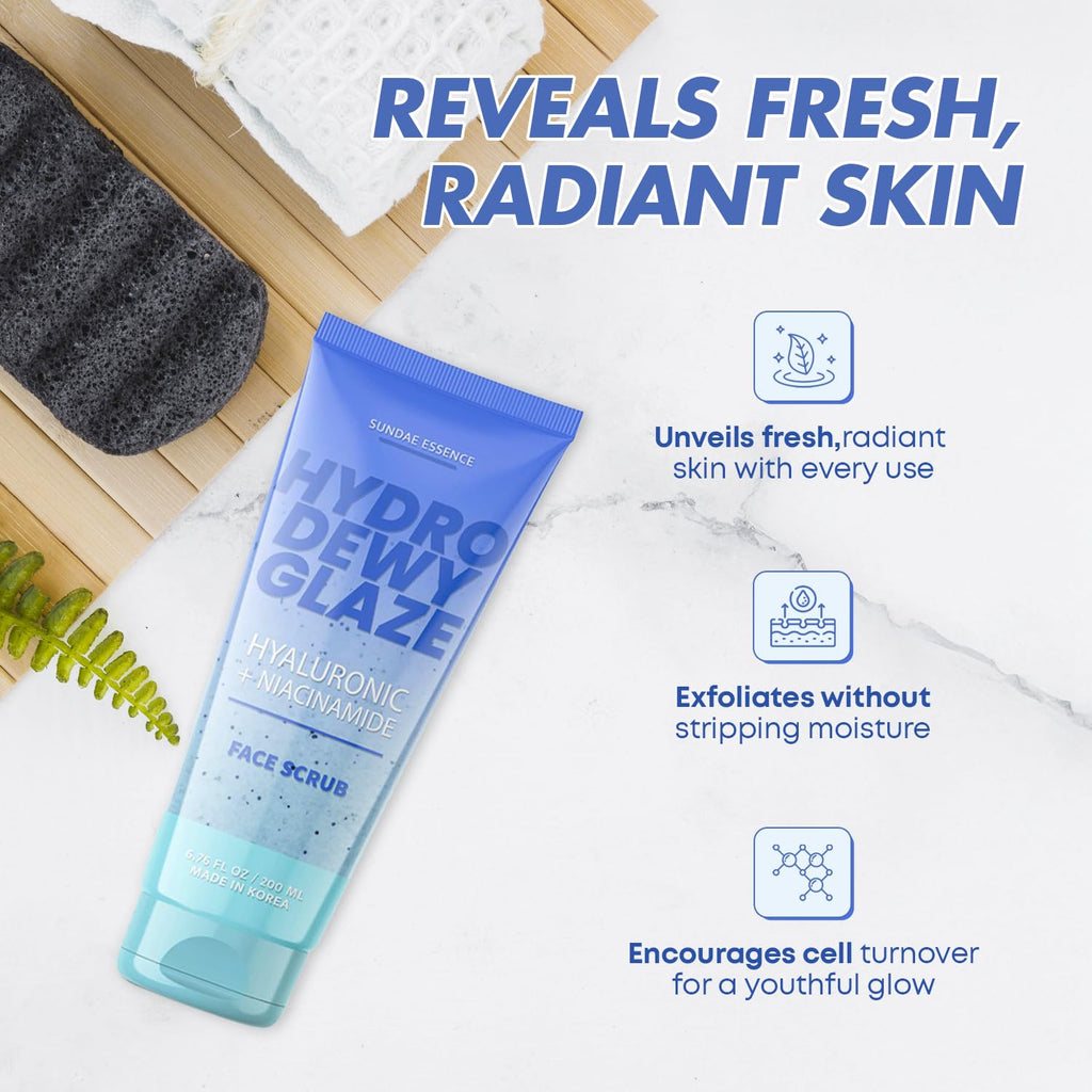 Sunday Essence Hyaluronic Acid & Niacinamide Face Scrub – Gentle Exfoliation & Hydration