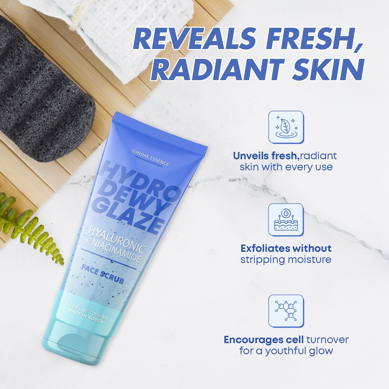 Sunday Essence Hyaluronic Acid & Niacinamide Face Scrub – Gentle Exfoliation & Hydration