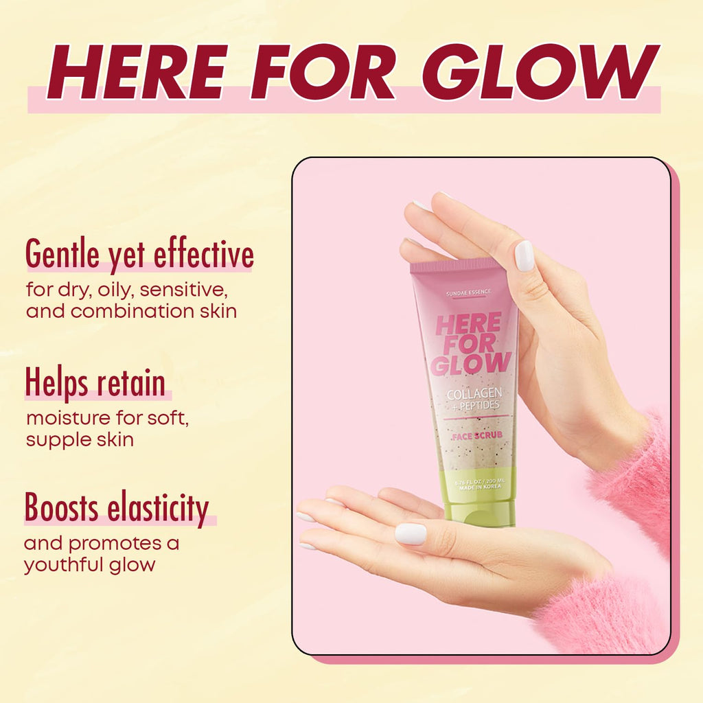 Sunday Essence Face Scrub with Collagen & Peptides – Gentle Exfoliation, Hydration & Wrinkle Care