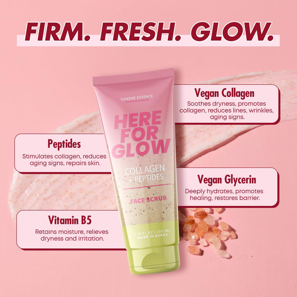 Sunday Essence Face Scrub with Collagen & Peptides – Gentle Exfoliation, Hydration & Wrinkle Care
