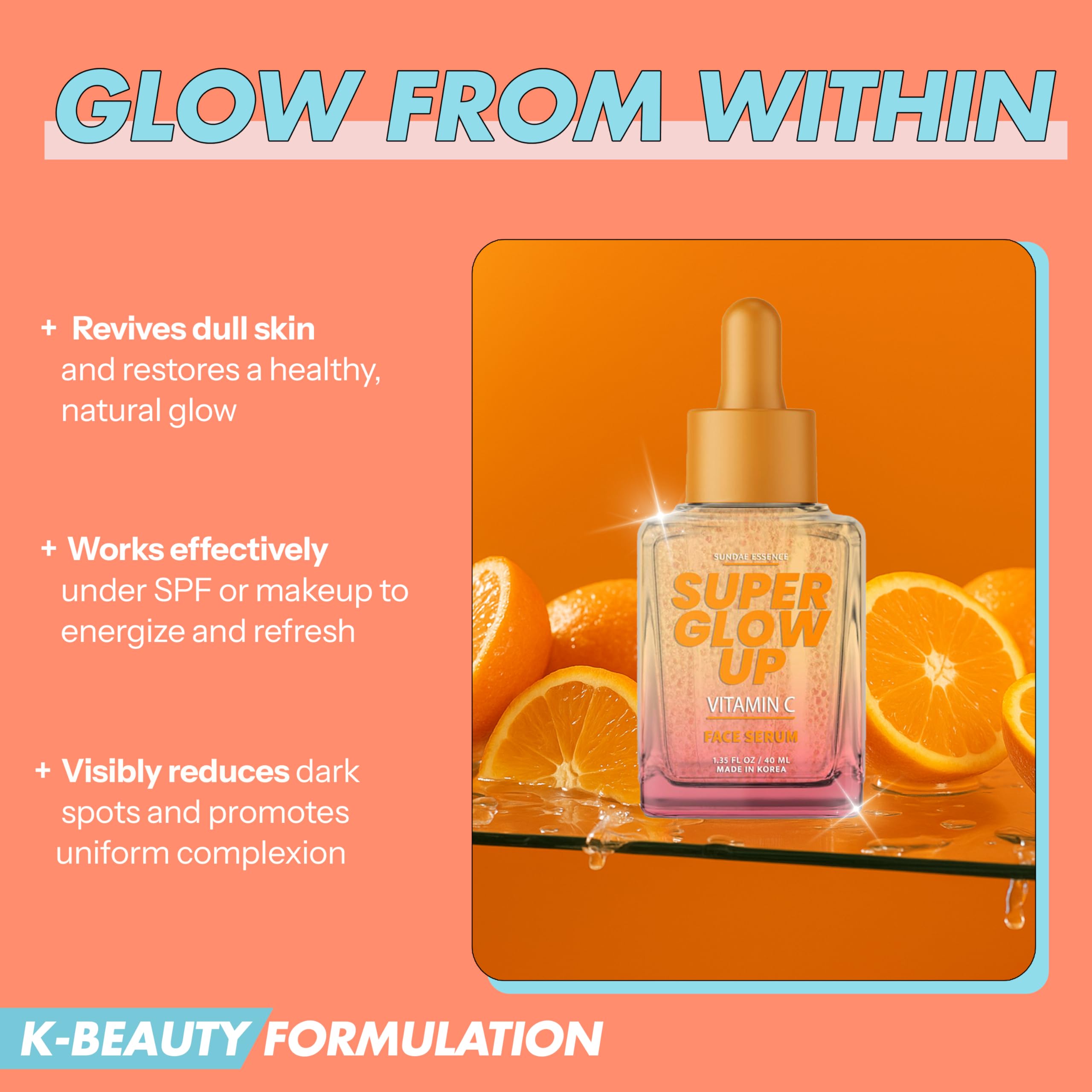 Sunday Essence Vitamin C Serum – Brightens, Evens Skin Tone, Hydrating Korean Skincare