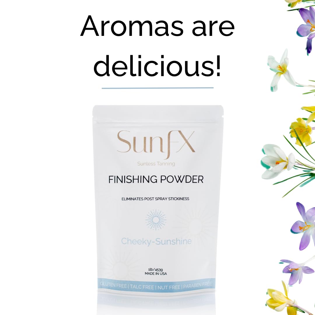 SunFX Post Spray Tan Finishing Powder – Talc-Free, Shimmer Setting Powder (1 lb) | Cheeky-Sunshine