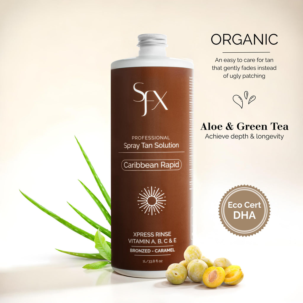 SunFX Caribbean Rapid – All-Natural Spray Tanning Solution | 1L (33.8 oz) | MID SUMMER
