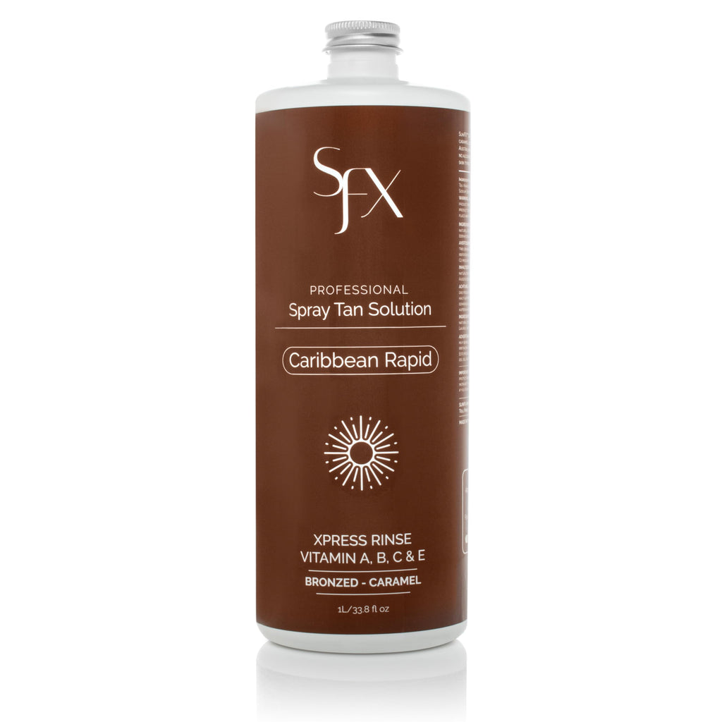SunFX Caribbean Rapid – All-Natural Spray Tanning Solution | 1L (33.8 oz) | MID SUMMER