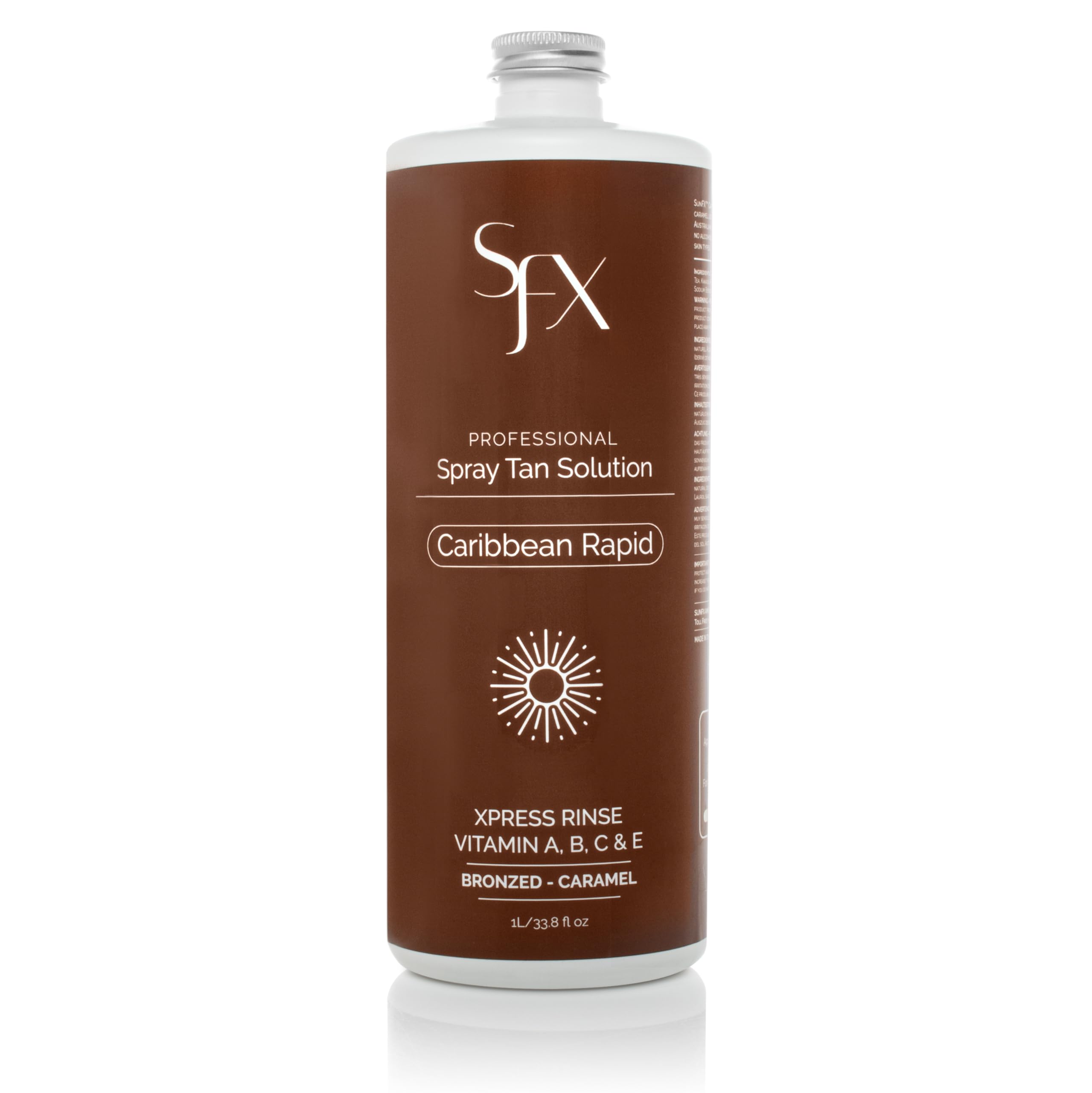 SunFX Caribbean Rapid – All-Natural Spray Tanning Solution | 1L (33.8 oz) | MID SUMMER