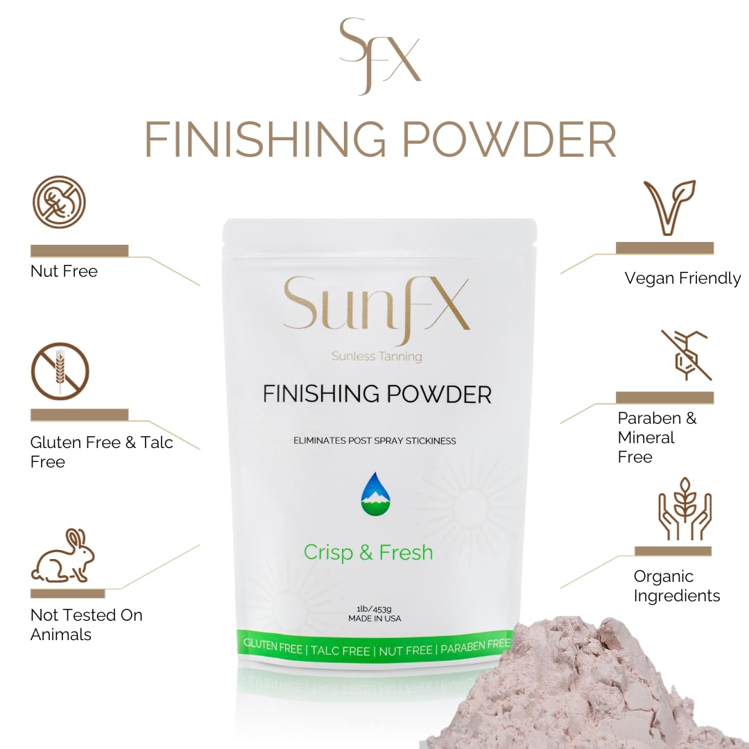 SunFX Post Spray Tan Finishing Powder — Talc Free, Translucent Bronzer Setting Powder, 1lb