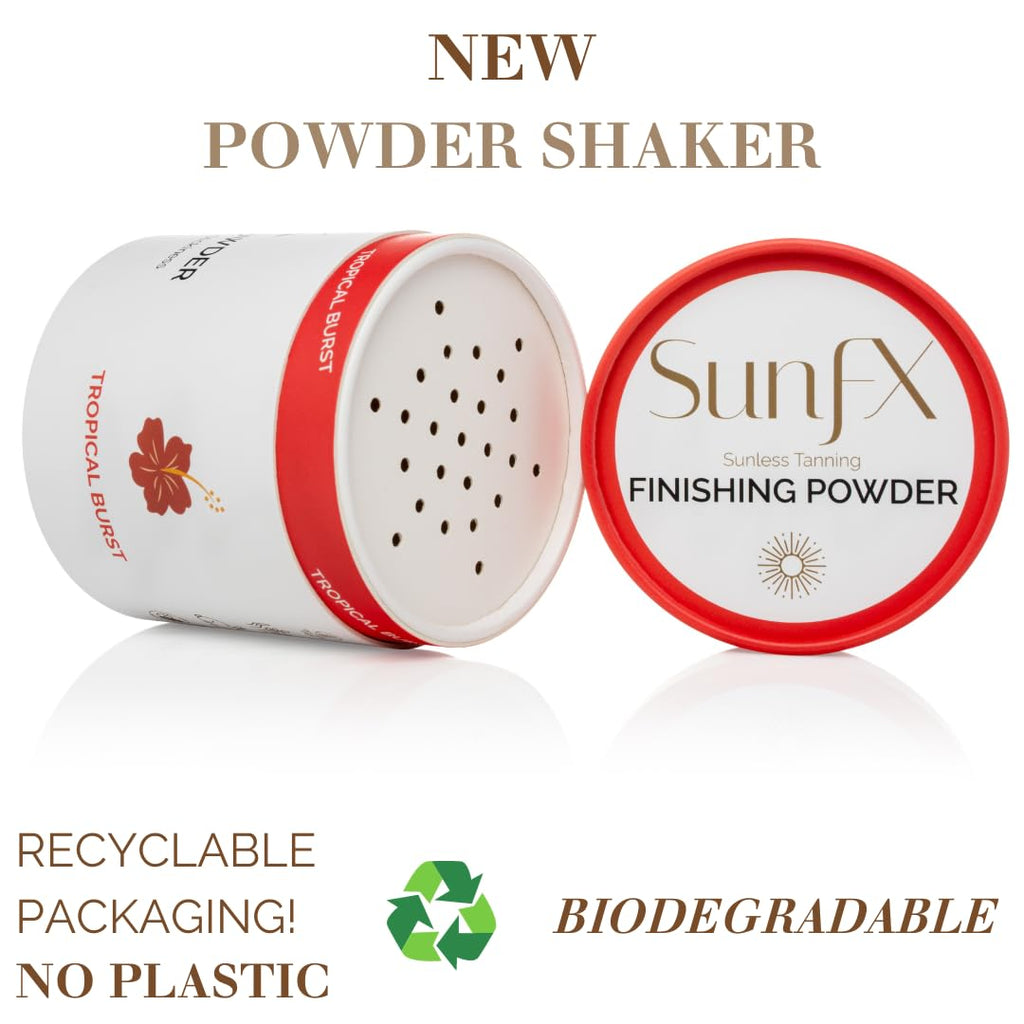 SunFX Post Spray Tan Finishing Powder – Talc-Free Setting Powder with Tropical Burst, 4 oz