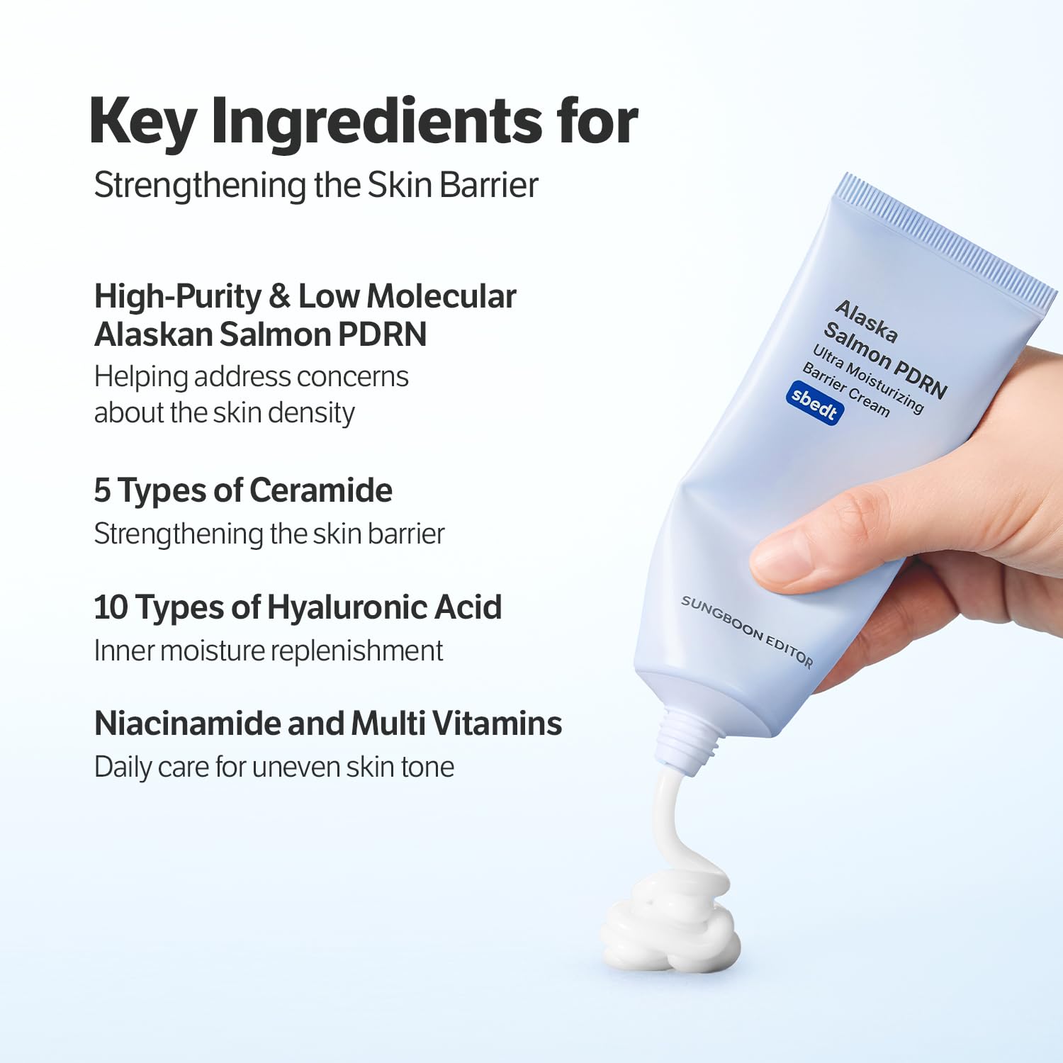 SUNGBOON EDITOR Alaska Salmon PDRN Ultra Moisturizing Barrier Cream – Korean Skincare with Alaska PDRN & Ceramide (1.69 fl oz)