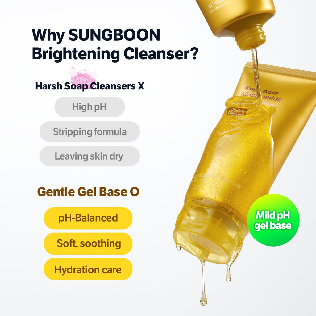 SUNGBOON EDITOR Kojic Turmeric Capsule Brightening Cleanser – Low pH Gel with Kojic Acid & Niacinamide
