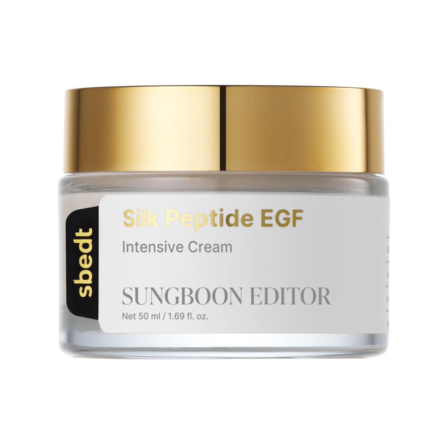 SUNGBOON EDITOR Silk Peptide EGF Cream with Copper Peptides, Volufiline & Patented Peptide Complex | Hydration for Firm-Looking Skin