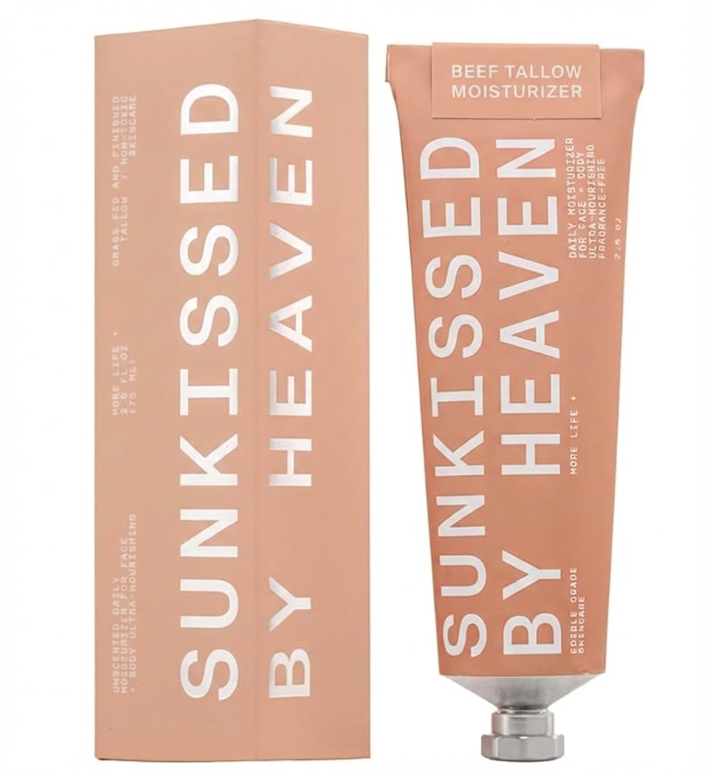 Sunkissed By Heaven Beef Tallow Balm – Unscented Face & Body Moisturizer, 2.5 oz