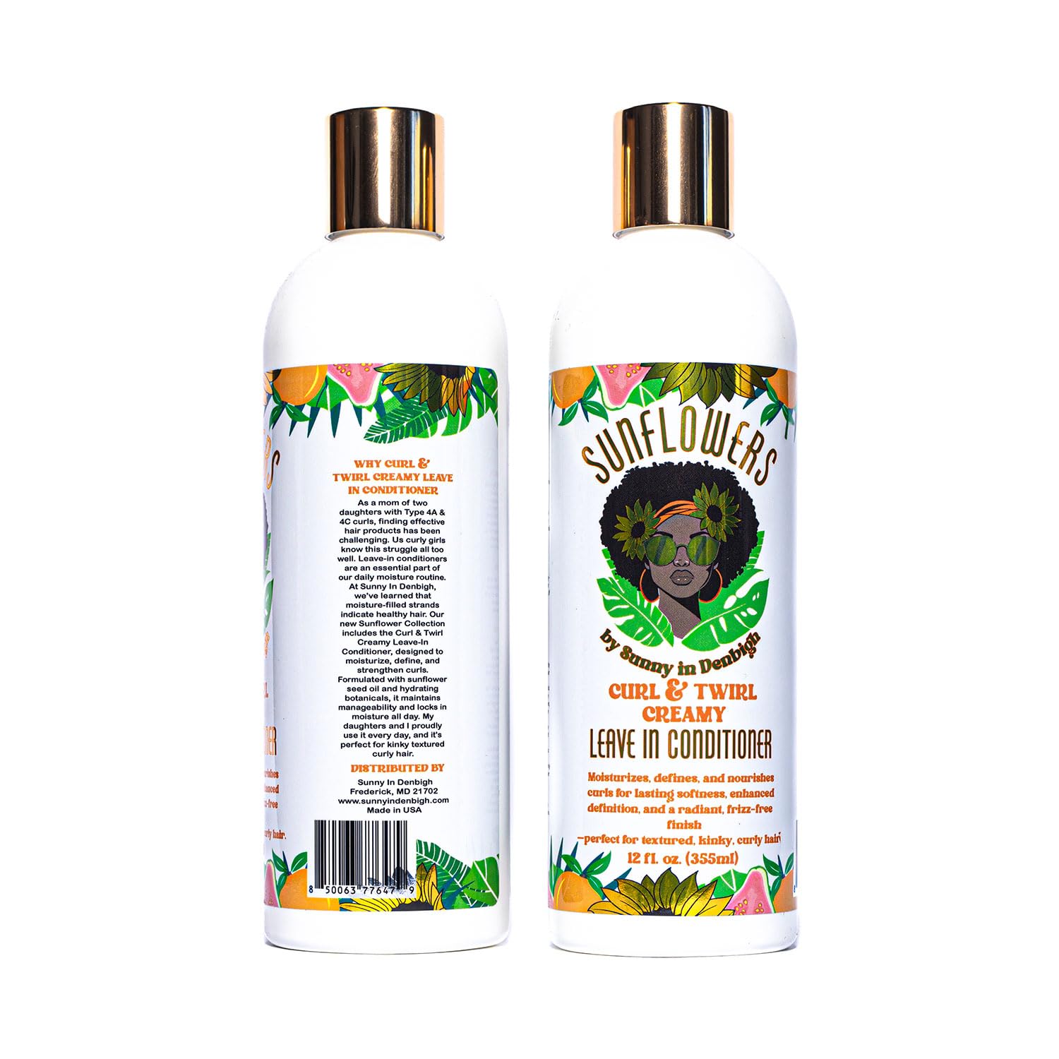 Sunny in Denbigh Sunflowers Curl & Twirl Leave-In Conditioner | Detangle, Define, Moisturize