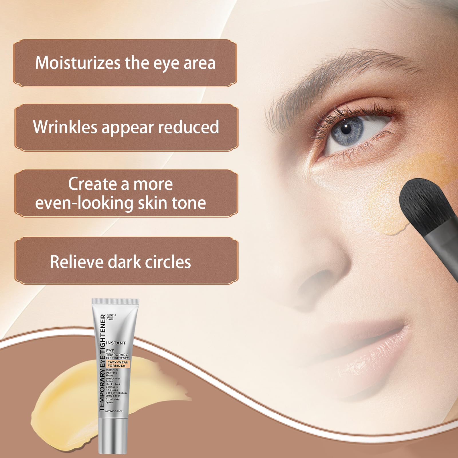 Sunnydeer 2pcs Perfection Eye Tightener with Brush – Instant, Lightweight Firming for Fine Lines