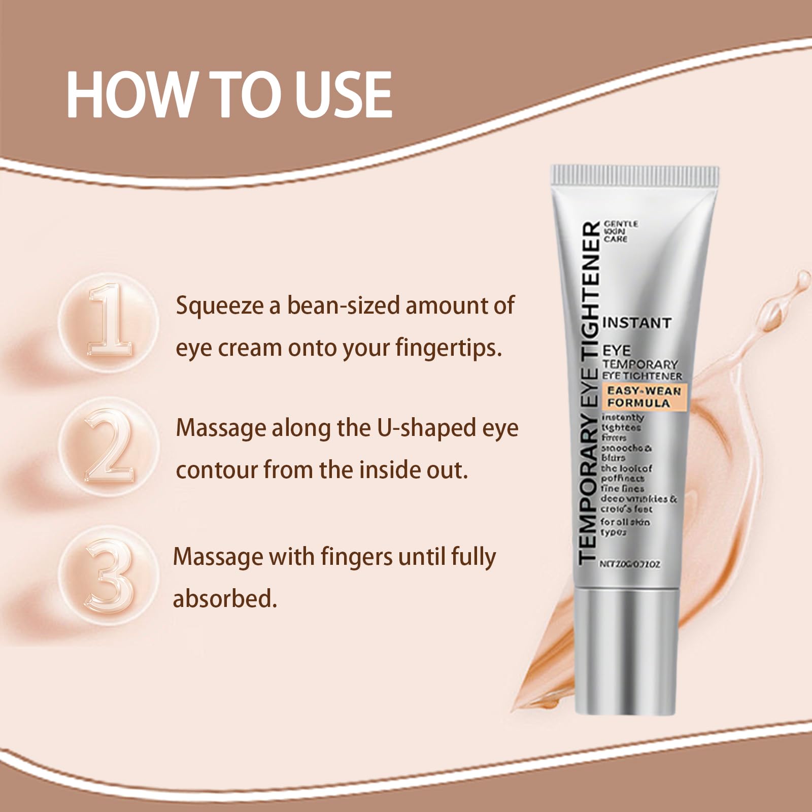 Sunnydeer 2pcs Perfection Eye Tightener with Brush – Instant, Lightweight Firming for Fine Lines