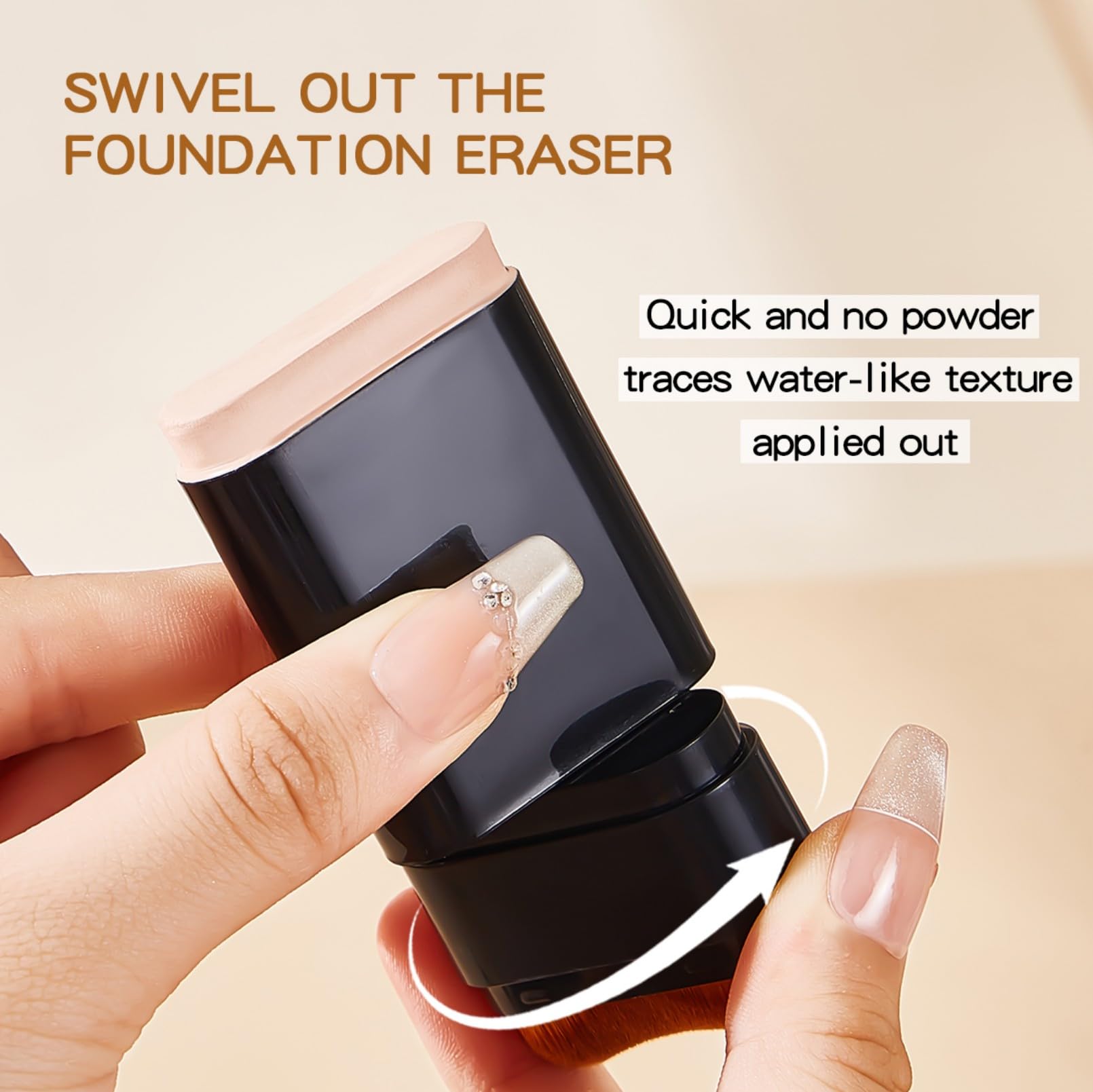 Sunohyesla Korean Dual Ended Foundation Stick with Brush | 2-in-1 Concealer & Contour, Hydrating & Long-Wear