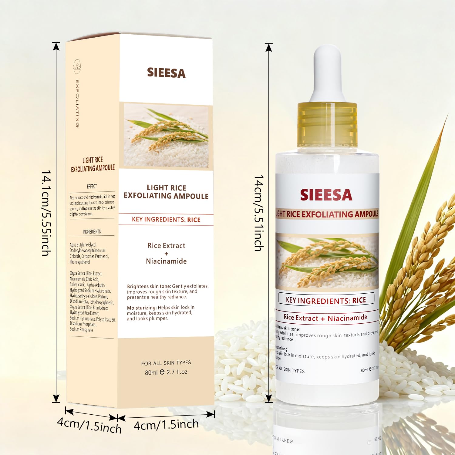 Sunohyesla Rice Peel Shot Glow Duo – White & Black Rice Exfoliant for Gentle Pore Cleansing