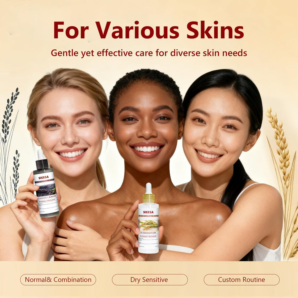 Sunohyesla Rice Peel Shot Glow Duo – White & Black Rice Exfoliant for Gentle Pore Cleansing